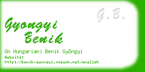 gyongyi benik business card